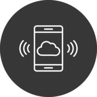 Mobile Cloud Line Inverted Icon Design vector