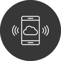 Mobile Cloud Line Inverted Icon Design vector