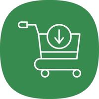 Add To Cart Line Curve Icon Design vector
