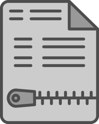 Zip File Line Filled Greyscale Icon Design