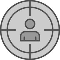 Target Line Filled Greyscale Icon Design vector