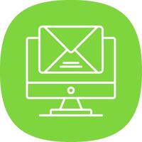 Mail Line Curve Icon Design vector