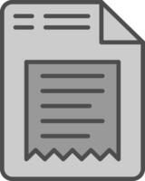 Receipt Line Filled Greyscale Icon Design vector