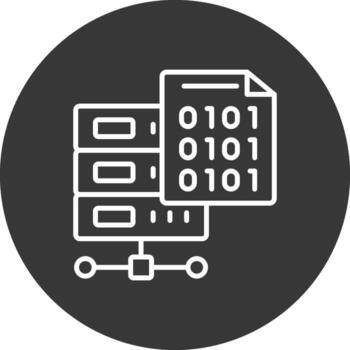 Binary Code Line Inverted Icon Design vector