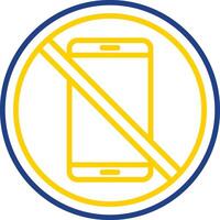 Prohibited Sign Line Two Colour Icon Design vector