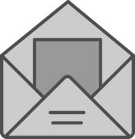 Envelope Line Filled Greyscale Icon Design vector