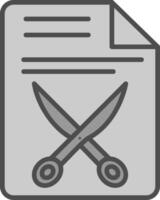 documento línea lleno escala de grises icono diseño vector