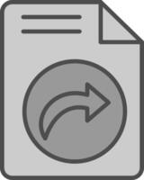 Send File Line Filled Greyscale Icon Design vector