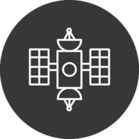 Hubble Space Telescope Line Inverted Icon Design vector