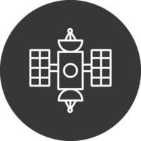 Hubble Space Telescope Line Inverted Icon Design vector