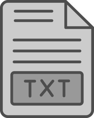 Text File Line Filled Greyscale Icon Design