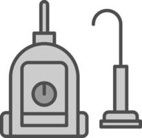 vacío limpiador línea lleno escala de grises icono diseño vector