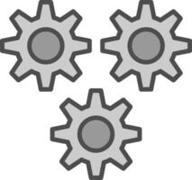 Settings Line Filled Greyscale Icon Design vector