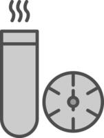 Heating Line Filled Greyscale Icon Design vector