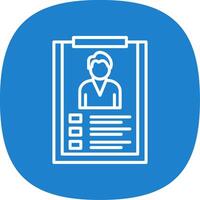 Employee Data Line Curve Icon Design vector