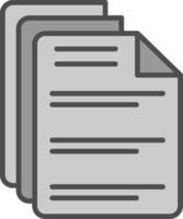 Documents Line Filled Greyscale Icon Design vector