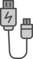 Usb Connection Line Filled Greyscale Icon Design vector