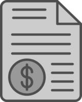 Document Line Filled Greyscale Icon Design vector