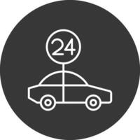 24 Hours Support Line Inverted Icon Design vector