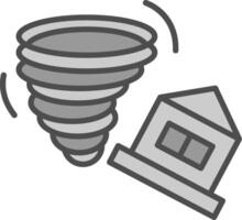 Tornado Line Filled Greyscale Icon Design vector