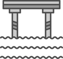 puente línea lleno escala de grises icono diseño vector