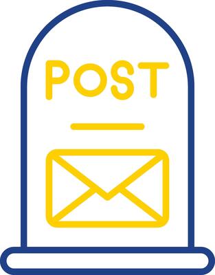 Post It Line Two Colour Icon Design