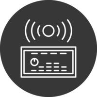 sonido sistema línea invertido icono diseño vector