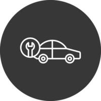 coche reparar línea invertido icono diseño vector
