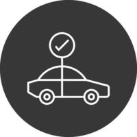 Car Check Line Inverted Icon Design vector