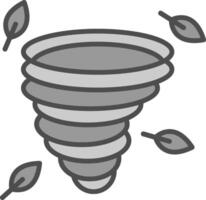 Tornado Line Filled Greyscale Icon Design vector