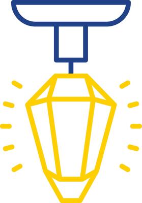 Street Light Line Two Colour Icon Design