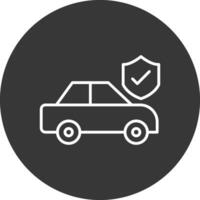 coche seguro línea invertido icono diseño vector