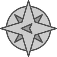 West Line Filled Greyscale Icon Design vector