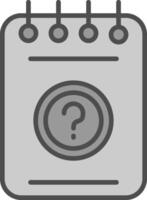 Notes Line Filled Greyscale Icon Design vector