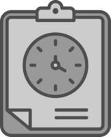 Clipboard Line Filled Greyscale Icon Design vector