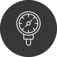 Pressure Gauge Line Inverted Icon Design vector