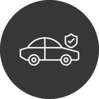 coche seguro línea invertido icono diseño vector