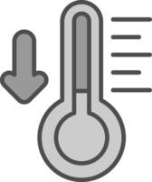 Thermometer Line Filled Greyscale Icon Design vector