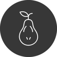 Pear Line Inverted Icon Design vector