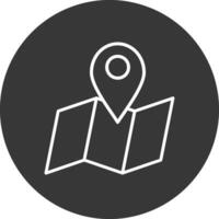 Map Pointer Line Inverted Icon Design vector
