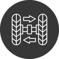 Wheel Alignment Line Inverted Icon Design vector