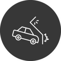 Car Crash Line Inverted Icon Design vector