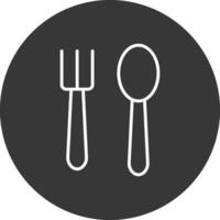 Spoon And Fork Line Inverted Icon Design vector