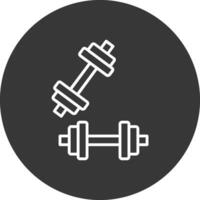 dumbell línea invertido icono diseño vector