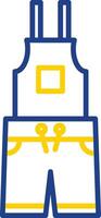 Dungarees Line Two Colour Icon Design vector