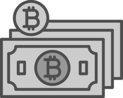 Bitcoin Cash Line Filled Greyscale Icon Design vector