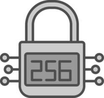 SHA 256 Line Filled Greyscale Icon Design vector