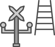 Railroad Crossing Line Filled Greyscale Icon Design vector