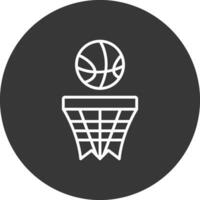 baloncesto línea invertido icono diseño vector