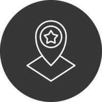 Map Location Line Inverted Icon Design vector